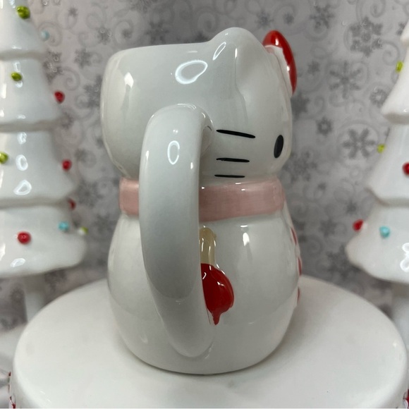Sanrio Hello Kitty Christmas Snowman Snow Kitty Ceramic Coffee Mugs - Pink Scarf - Picture 11 of 12